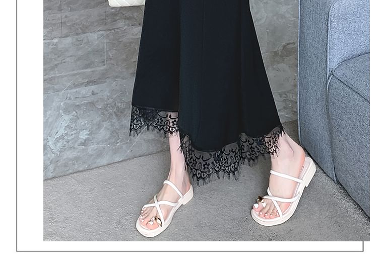 Lace Midi A-Line Skirt - High Waist