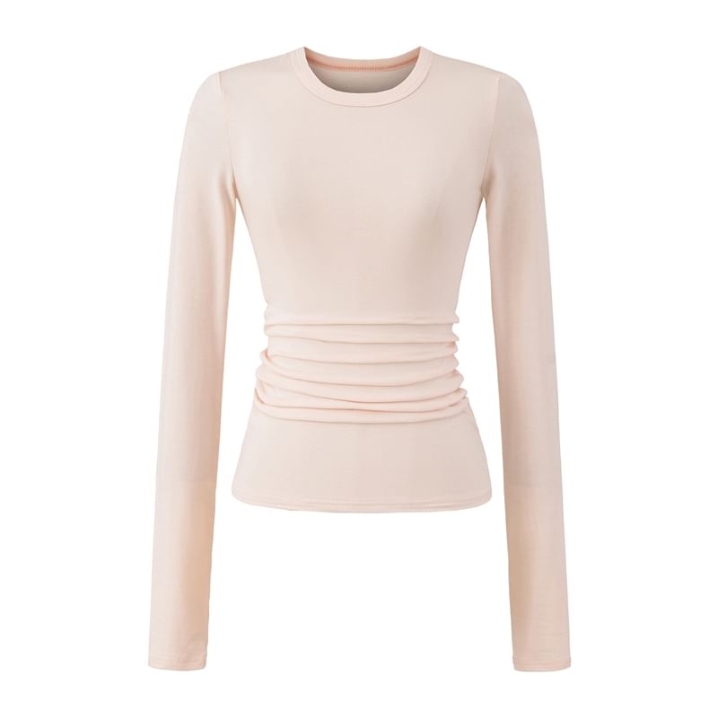 Plain Crewneck Long-Sleeved Tee