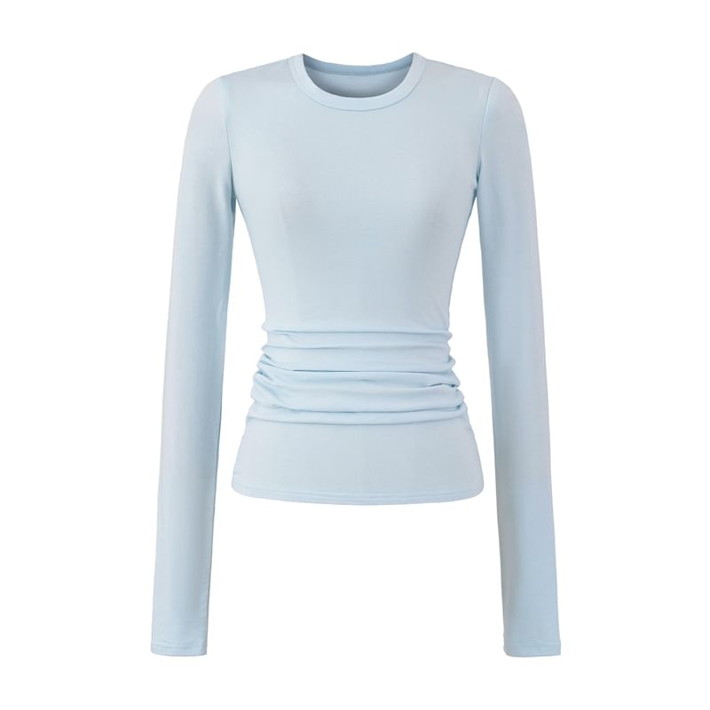 Plain Crewneck Long-Sleeved Tee
