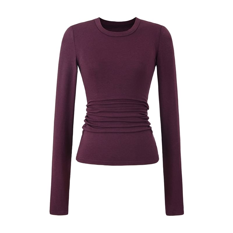 Plain Crewneck Long-Sleeved Tee
