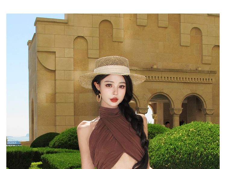 Mock Neck Crop Top & Maxi A-Line Skirt