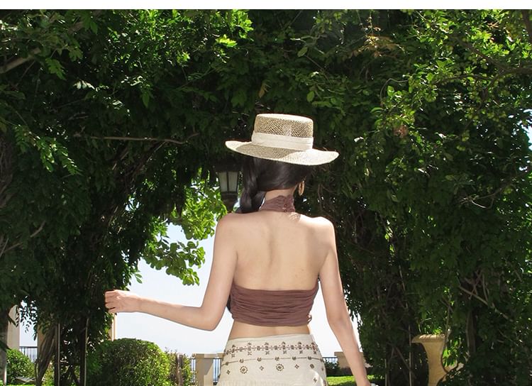 Mock Neck Crop Top & Maxi A-Line Skirt