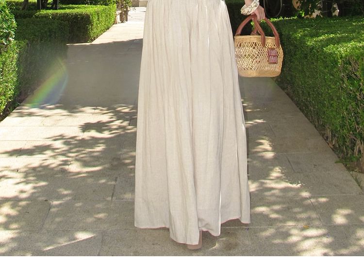 Mock Neck Crop Top & Maxi A-Line Skirt