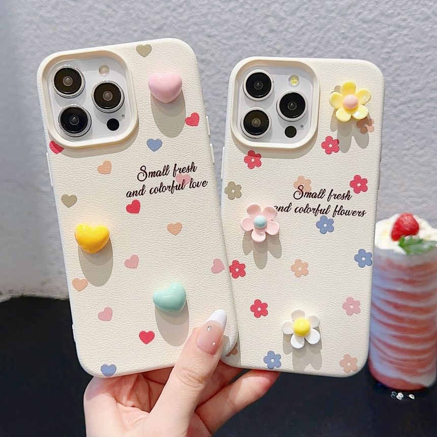 Floral / Heart / Bead Phone Case