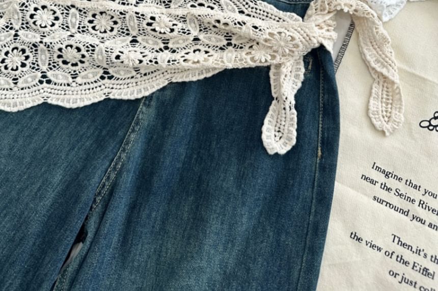 Crochet Knit Decorative Hem Wrap Skirt