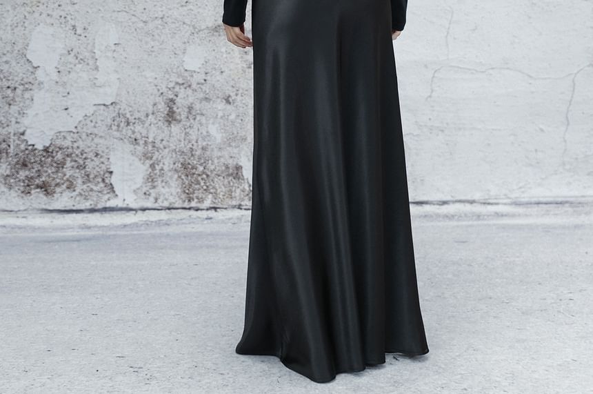 High-Rise Maxi A-Line Skirt