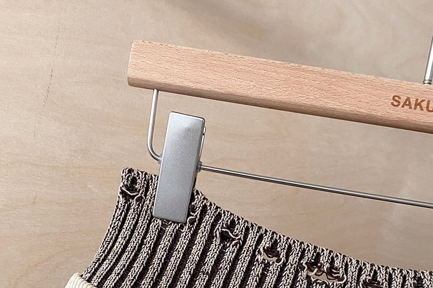 High-Waist Pleated Panel Knit Mini A-Line Skirt