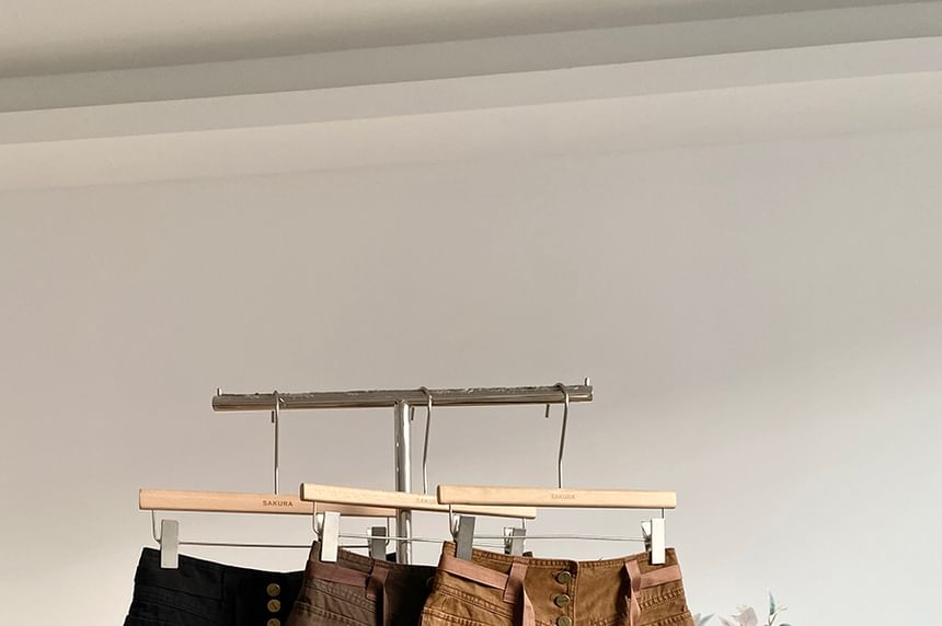 Mid-Rise Pleated Mini A-Line Cargo Skirt