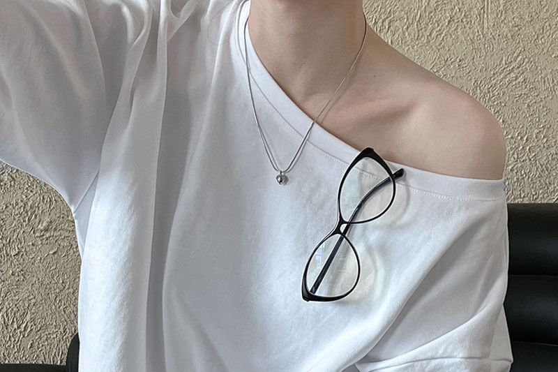 Plain Boat-Neck Sweatshirt