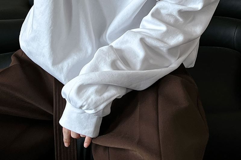 Plain Boat-Neck Sweatshirt