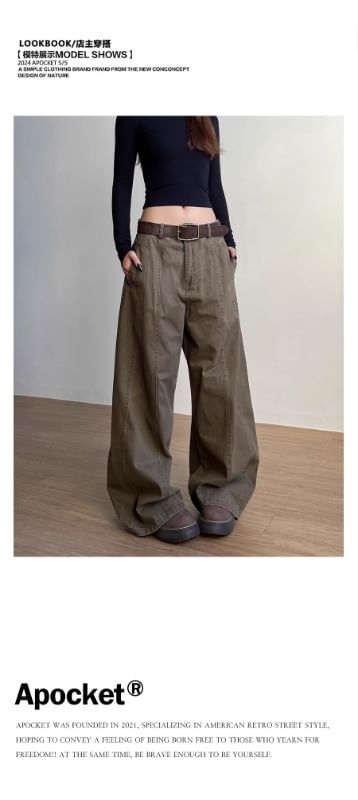 Low Rise Plain Baggy Cargo Pants