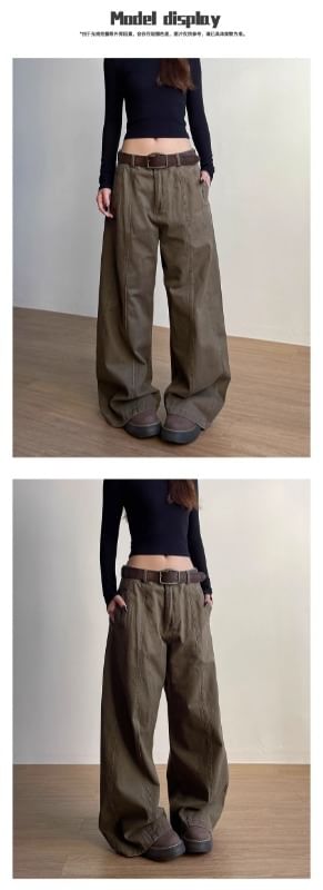 Low Rise Plain Baggy Cargo Pants