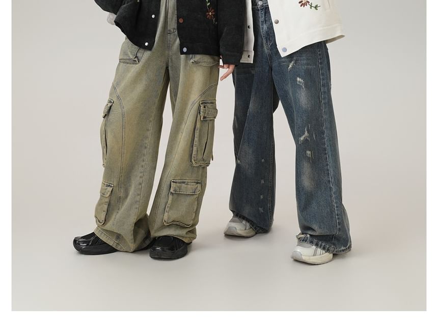 Flower-Embroidered Colorblock Tweed Jacket