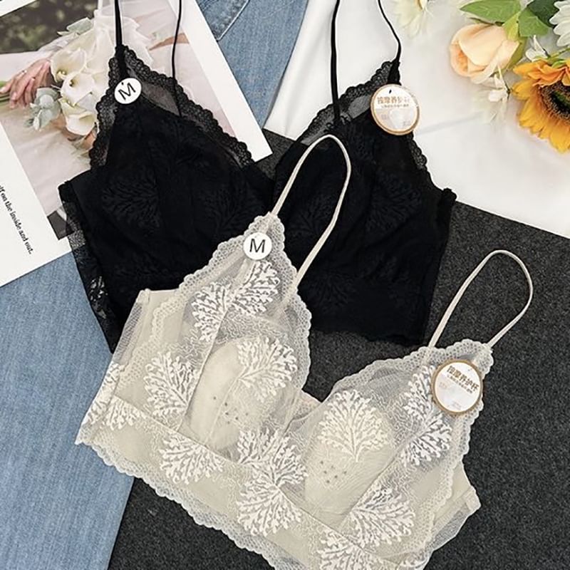 V-Neck Lace Bra Top