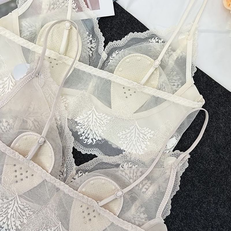 V-Neck Lace Bra Top