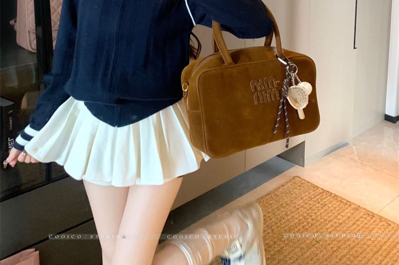 Stand Collar Two Tone Zip Cardigan