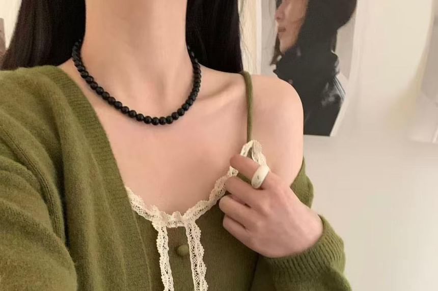Set: Lace Trim Knit Cami Top & Cardigan