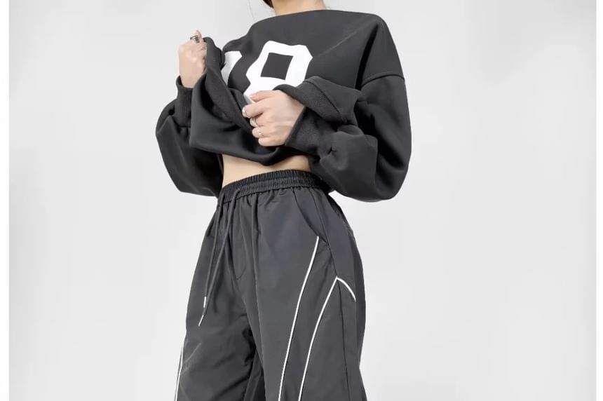 Drawstring Waist Wide Leg Cargo Pants