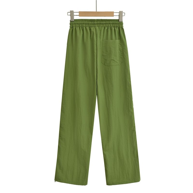 Drawstring Waist Color Block Loose Fit Cargo Pants
