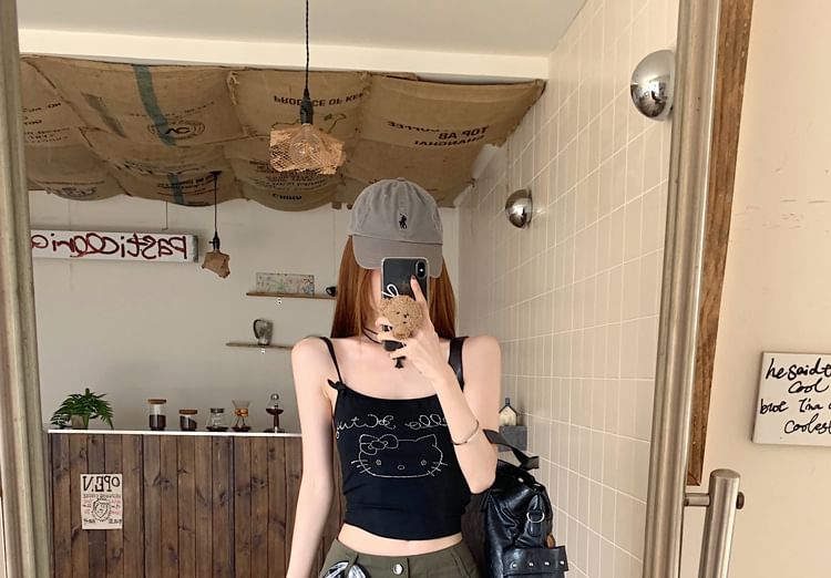 Mid Waist Plain Baggy Cargo Pants