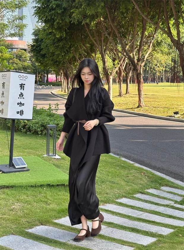 Asymmetrical Open Front Cardigan