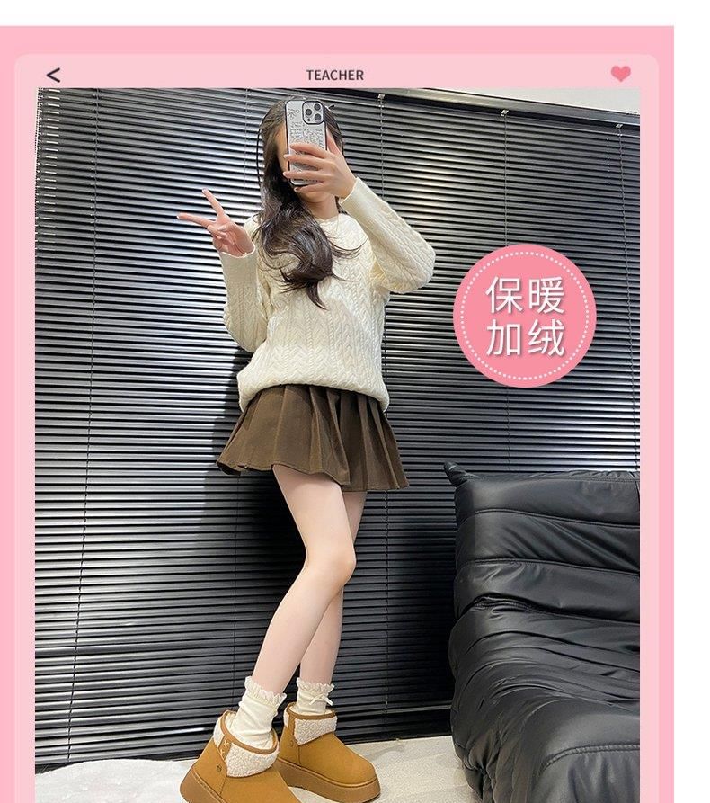 Platform Fleece-Lined Faux Suede Ankle Snow Boots