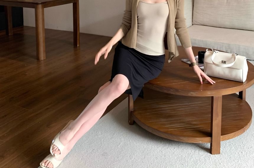 Crop Cami, Cardigan, and Mini Skirt Set