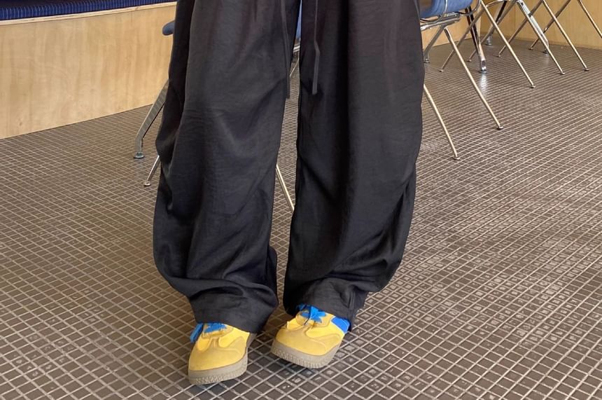 High Waist Plain Barrel Leg Baggy Cargo Pants