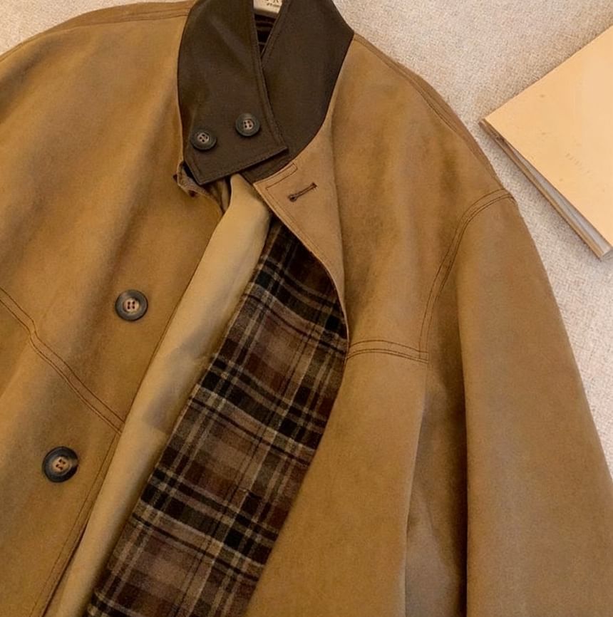 Two Tone Oversized Single-Breasted Jacket