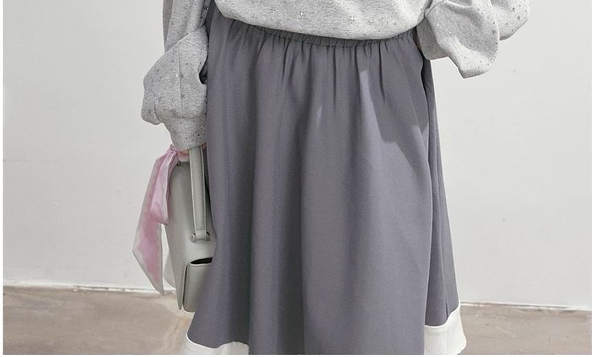 Cold-Shoulder Star Print Sweatshirt