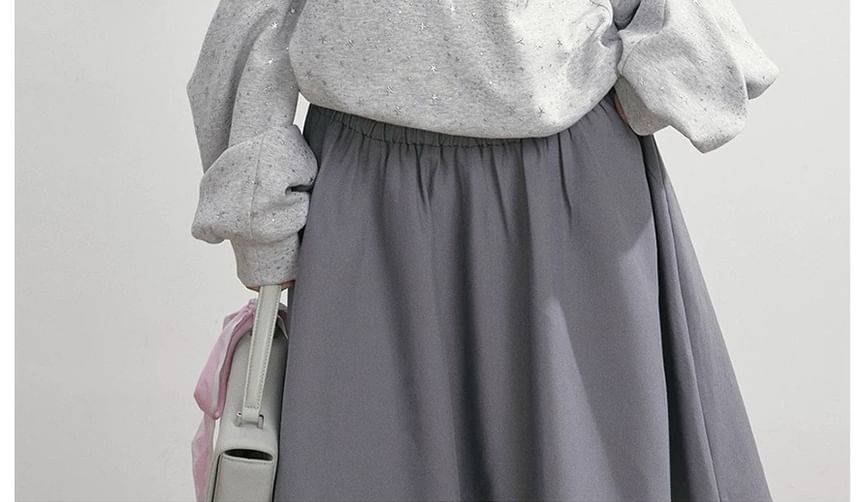 Cold-Shoulder Star Print Sweatshirt