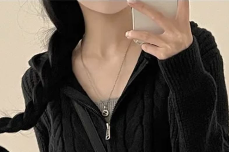 Hooded Zip-Up Cardigan