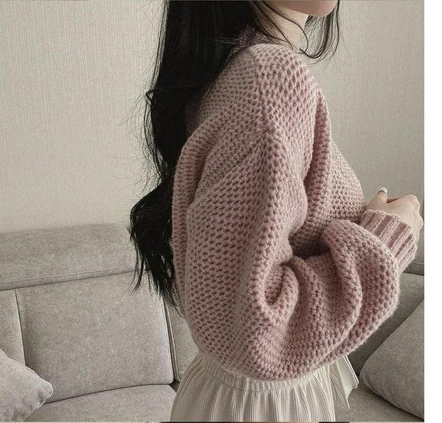 V-Neck Button-Up Cardigan