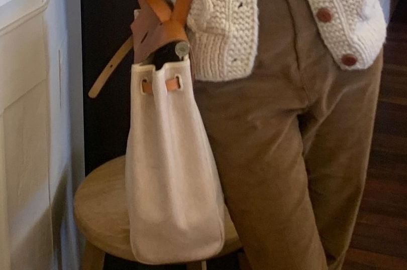 Cable-Knit Collared Plain Cardigan