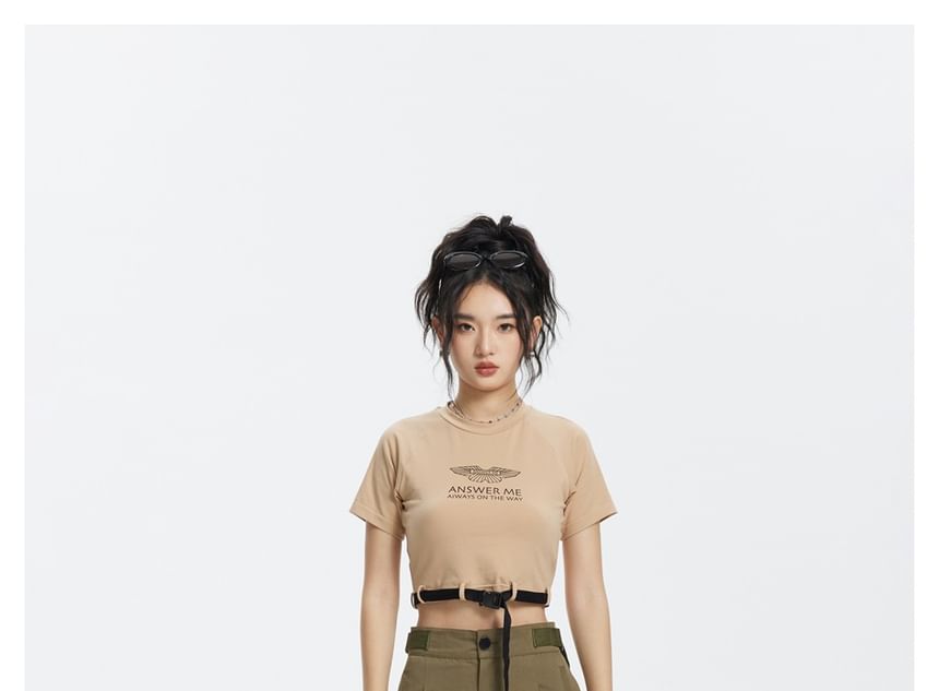 Buckled-Accent Straight-Cut Cargo Pants