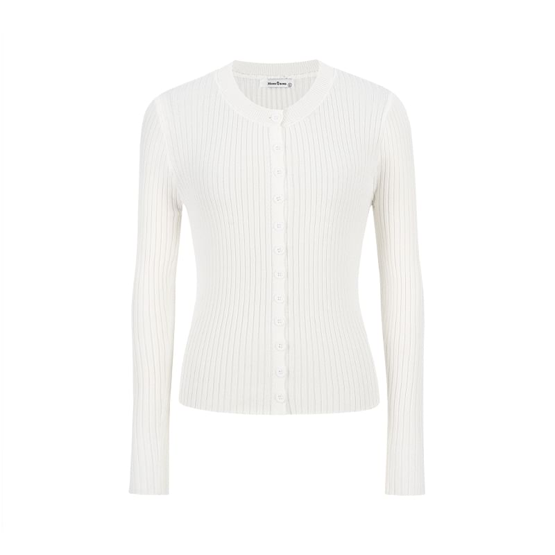 Ribbed Knit Cami Top or Round-Neck Cardigan