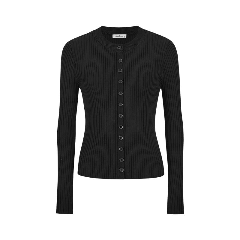Ribbed Knit Cami Top or Round-Neck Cardigan