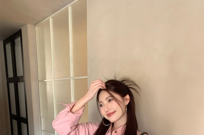 Collared Long Sleeve Button-Up Shirt