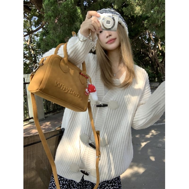Toggle Front V-Neck Plain Cardigan