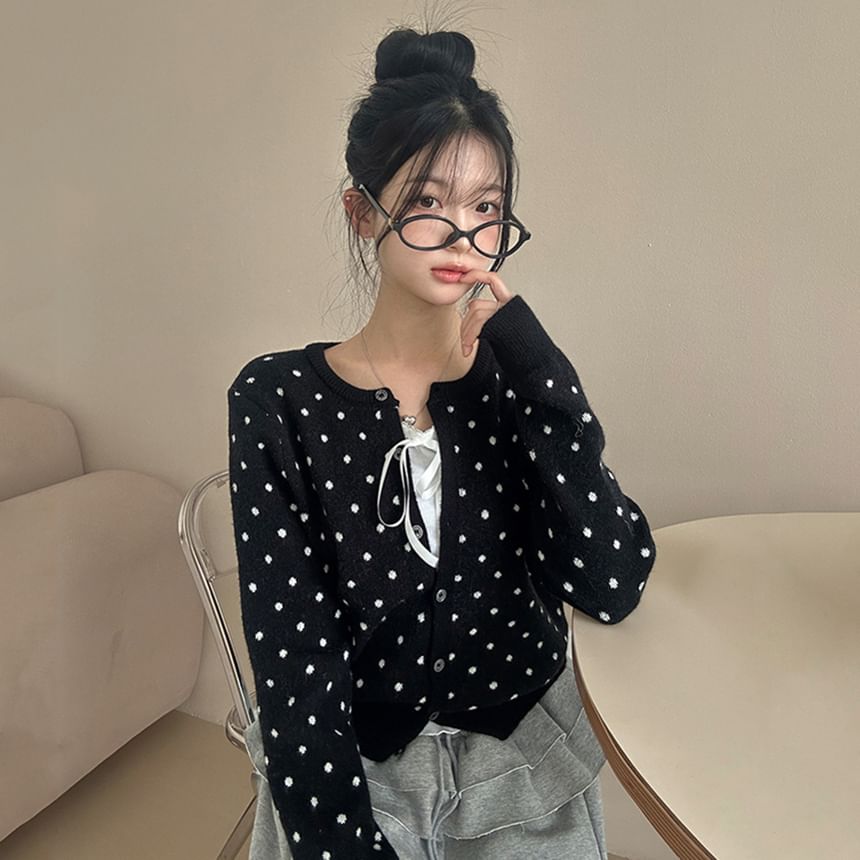Dotted Long Sleeve Cardigan