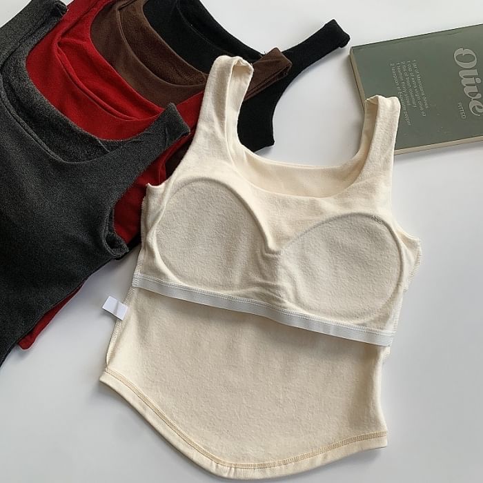 Sleeveless Basic Padded Vest Top