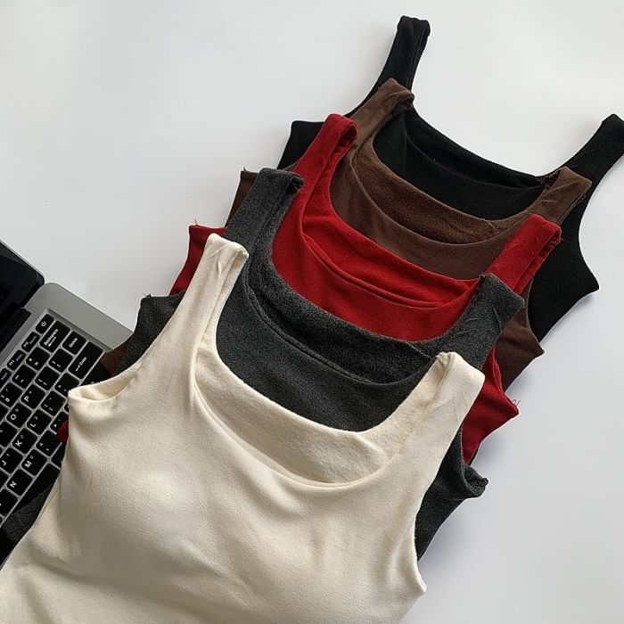 Sleeveless Basic Padded Vest Top