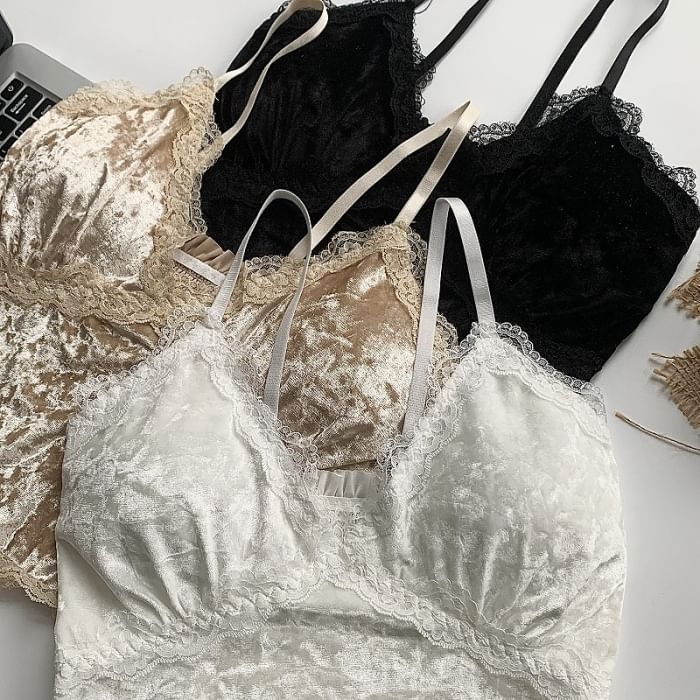 Plush Velvet Padded Cami Top