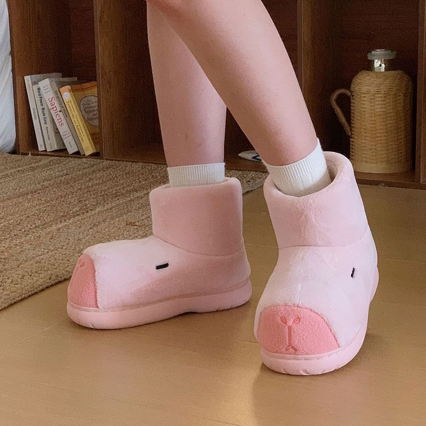 Platform Capybara Fleece-Lined Short Snow Boots