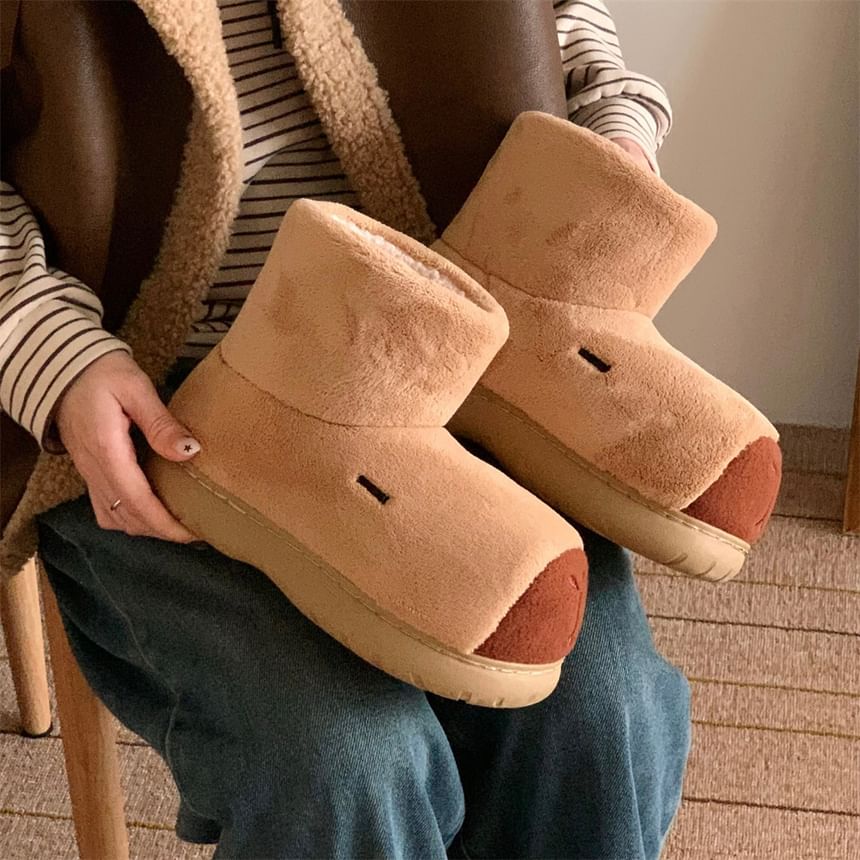Platform Capybara Fleece-Lined Short Snow Boots