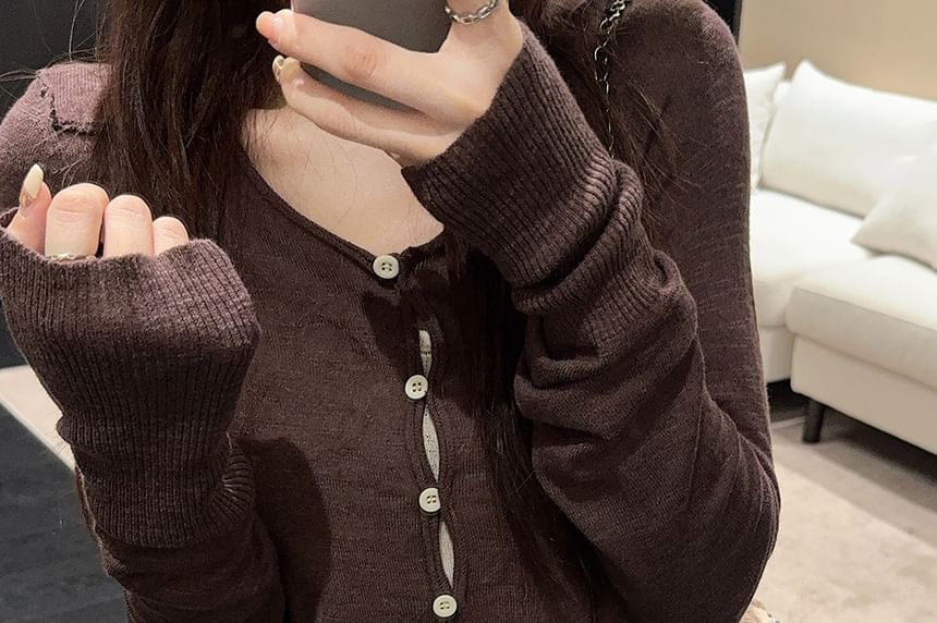 Scoop Neck Tank Top with Cardigan