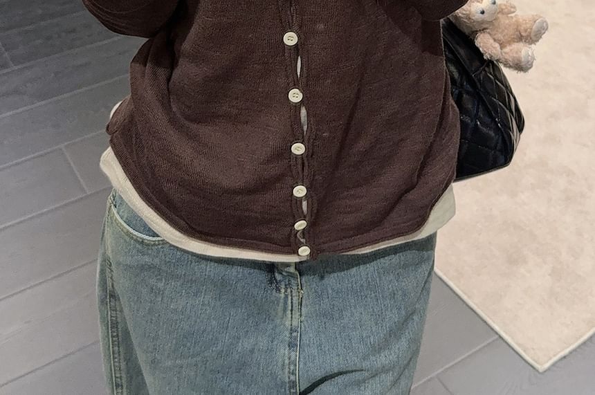 Scoop Neck Tank Top with Cardigan