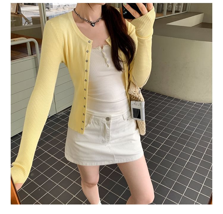 Classic Button-Front Knit Cardigan