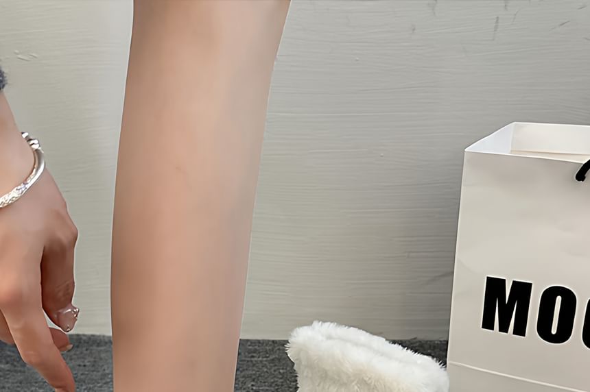 Bow Pom Pom Fluffy Platform Short Snow Boots