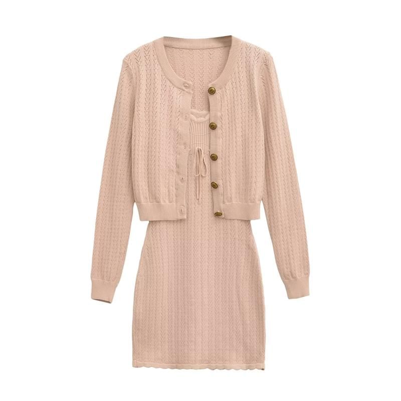 Sleeveless Mini Bodycon Dress and Cardigan Set